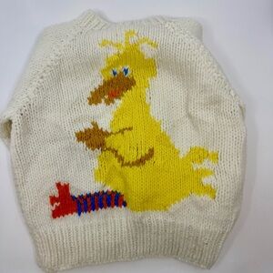Vintage Knit Sweater Featuring Big Bird from Sesame Street